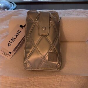 IHKWIP Call-Me-Later Cell Phone Crossbody with RFID Card Slots metallic silver